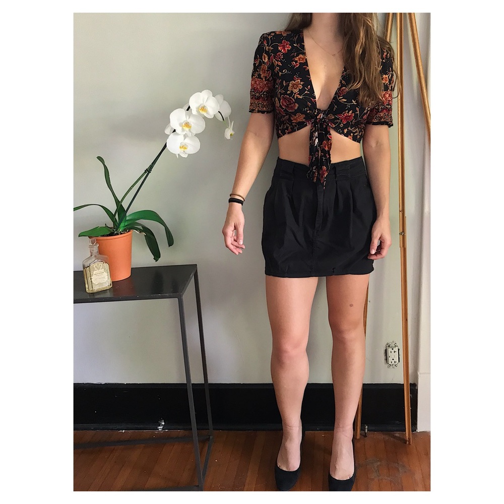 vintage tie crop top